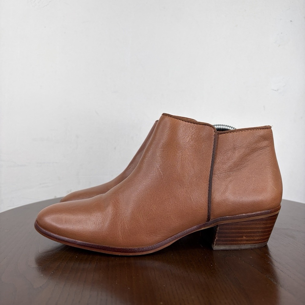 Sam Edelman Petty Boots Women's 39 / 9M Brown Leather Zip Ankle Bootie Shoes